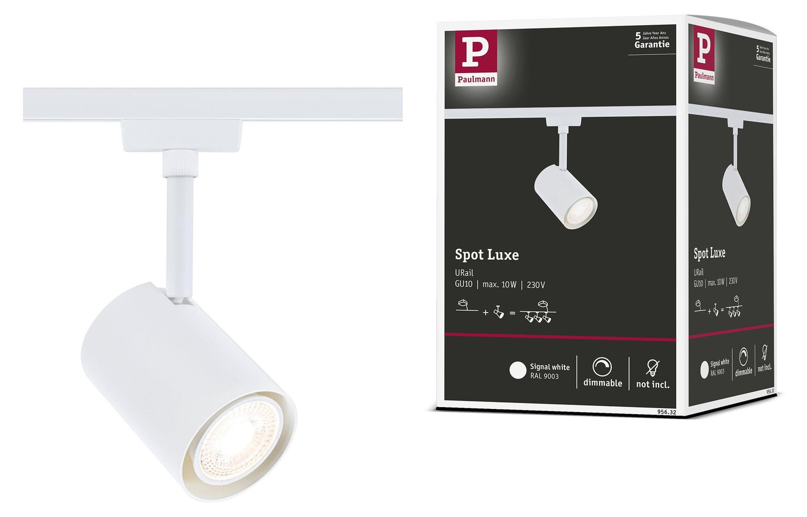 Paulmann URail Luxe spots voor railsysteem, wit, dimbaar, GU10