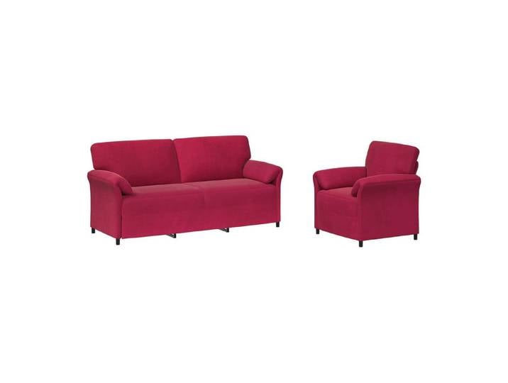 vidaXL Sofa Sofa Set 2 stk. Weinrot Samt, 2 Teile