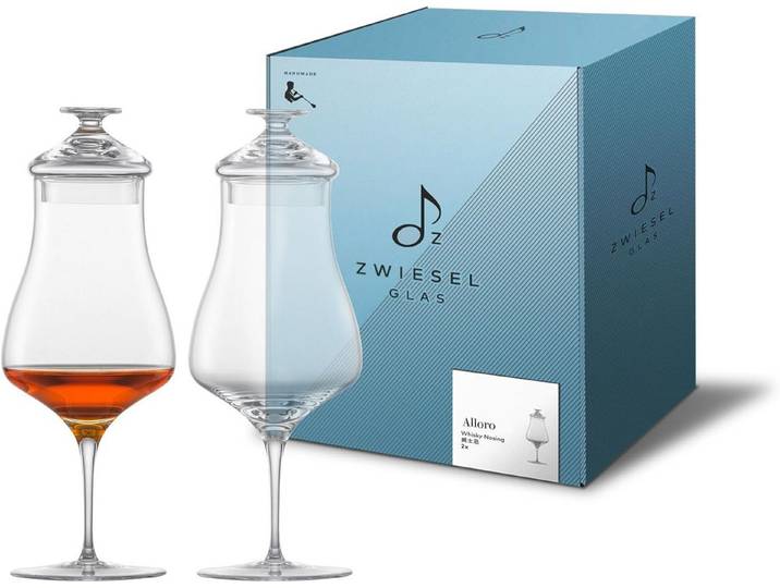 Dekomiro Whiskyglas Alloro Whisky Nosing mit Deckel 2er Set, Kristallglas