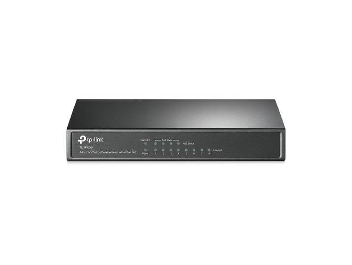 TP-LINK TL-SF1008P, Non-géré, Fast Ethernet (10/100), Full duplex, Connexion Ethernet, supportant l'alimentation via ce port (PoE)