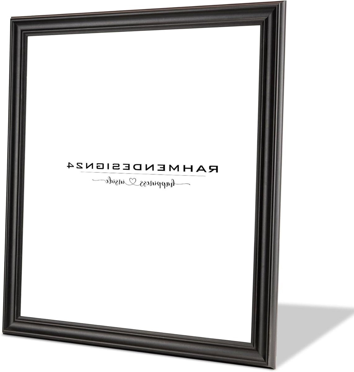 Zwarte matte barokke fotolijst voor decoratie - 20 x 20 cm