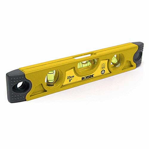 Ironside Torpedo waterpas met 3 luchtbellen, magnetische voet en rubberen eindkappen, 23 cm