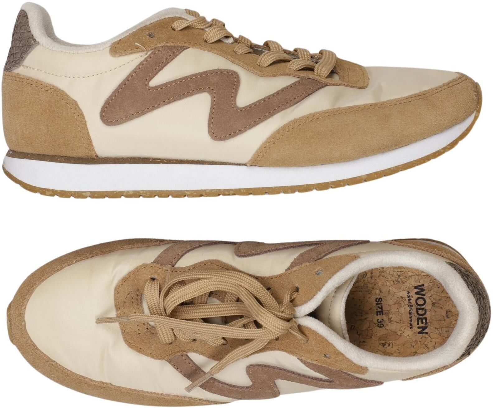 Woden Damen Sneaker, Beige, Gr. EU 39, kein / Etikett - Second Hand