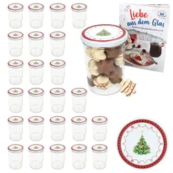 25er Set Sturzglas 435ml Einmachglas + TO-Deckel 82 Weihnachtstraum + Heft
