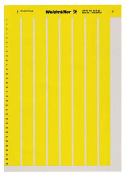 Weidmüller Marqueur d'appareil LM MT300 15X6 JAUNE (0412653)