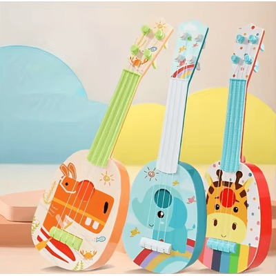 14 Inch Kids Ukulele Guitar Toy Beginner Musical Instrument For Toddler Learning & Play yellow