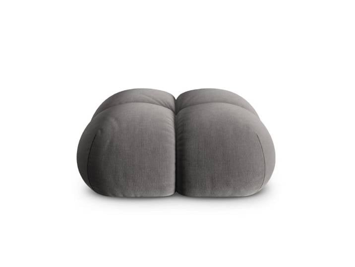 Pouf en velours gris