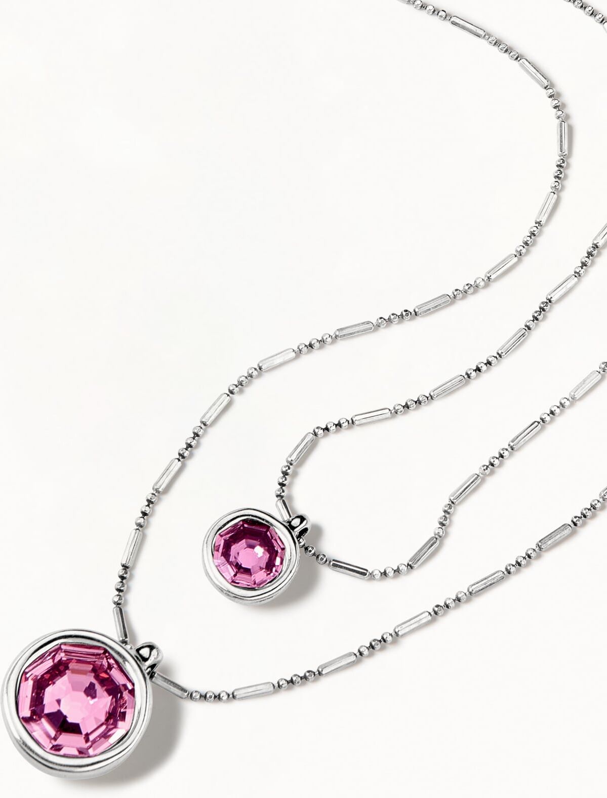 UNOde50 Collar corto de dos vueltas bañado en plata de ley Rosa U