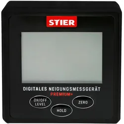 Stier, Winkelmesser, Digitales Neigungsmessgerät Premium+, LCD-Display, +-0,2°