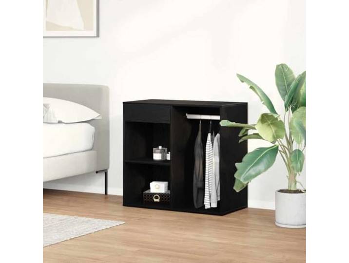 ZXQVLMRS Kosmetikschrank mit Schublade, Holzwerkstoff Kommode, 80x40x75 cm In Schwarz Eichen-Optik, Kompakte Stauraumlösung, Vielseitig einsetzbar