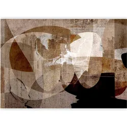 Artgeist, Tapete, Fototapete - Geometric abstraction with shapes - composition in brown colours (400 x 280 cm)
