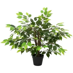 vidaXL, Kunstpflanzen, Künstliche Ficus-Pflanze Grün 73 x 16 x 60 cm Stoff und Holz (60 cm)