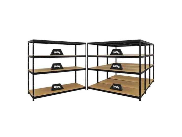 PROREGAL Mega Deal 4X Schwerlastregal Giant Elephant HxBxT 160x180x60cm Fachlast 200kg Schwarz Kellerregal, Steckregal, Garagenregal, Lagerregal