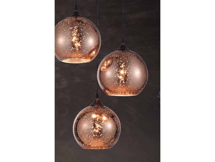 Suspension Blaze Ø 35cm Cuivre/Noir/Noir 3 Câble ABS, douille ABS, baldaquin aluminium, boîtier luminaire aluminium Ampoule