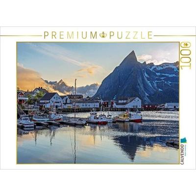 CALVENDO Puzzle Hafen von Sakrisøy, Lofoten | 1000 Teile Lege-Größe 64x48cm Foto-Puzzle für glückliche Stunden