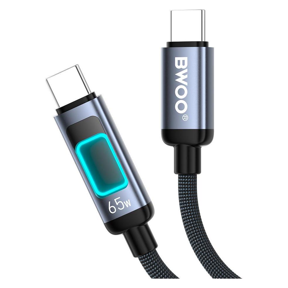 Bwoo X324CC braided fast charging cable with light display PD 60W USB-C - USB-C (1 m, 60 W) (60852633)
