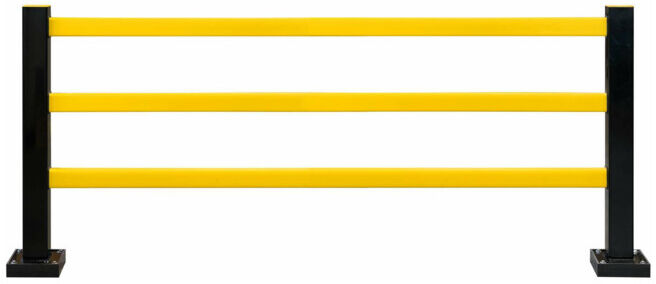 BLACK BULL Grille de protection poteau hybride noir poutre jaune 1040 x 2100 mm flexible ; MORAVIA (203.26.585)