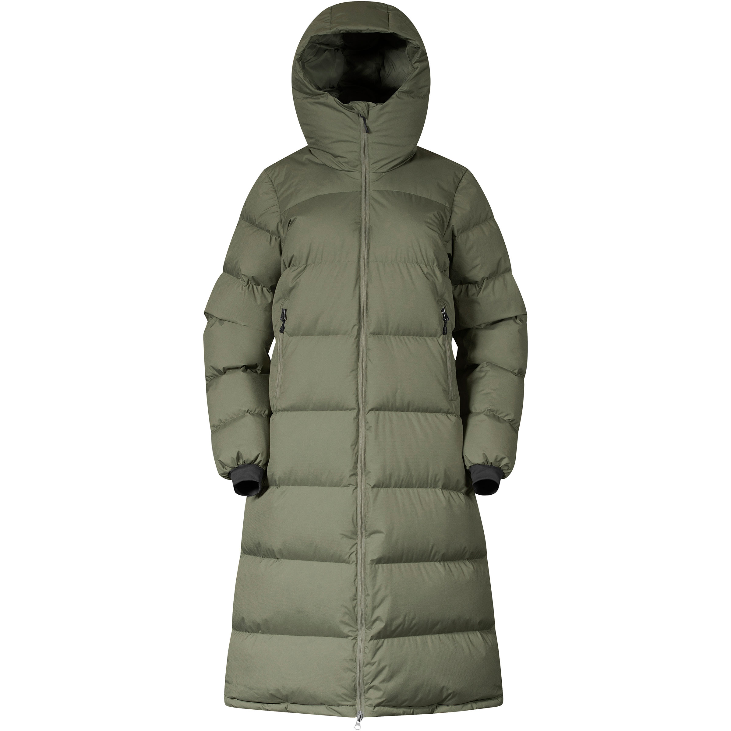 Bergans Urban Down Long Mantel Damen Winterjacke oliv Größe XL Lifestyle Widerstandsfähig Wasserabweisend