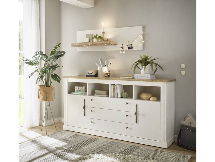 Büromöbel-Set GOODPRODUCT Westminster , weiss (pinie weiß dekor), B:193cm H:170cm T:42cm, Arbeitsmöbel-Sets, Büromöbel-Set, im romantischen Landhausstil, exclusiv by Otto