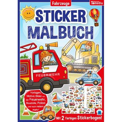Sticker Malbuch - Feuerwehr, Baustelle, Fahrzeuge, Geheftet von , Media Verlagsgesellschaft