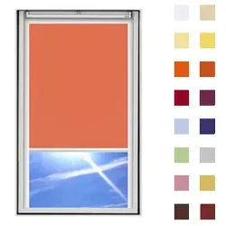 Dachfensterrollo guenstig nach Maß, Stoff Polyester, Farbe terracotta, mit Kassette oder als Springrollo, weitere 120 Farben im Shop