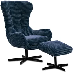 SESSEL MONACO 1-Sitzer, Cordstoff dunkelblau