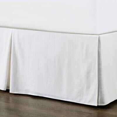 Hiend Accents Hera Kick Pleat Bedskirt White, King, White