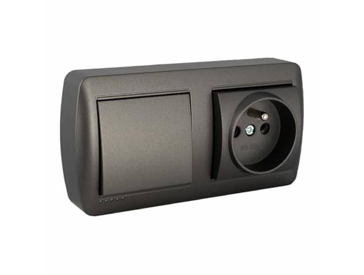 Solera Base double prise + interrupteur mural 2p+t 250 V 16 A Graphite - Marque EAN : 8423220263628