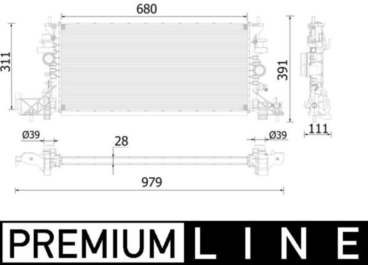 Kühler, Motorkühlung MAHLE CR 2251 000P