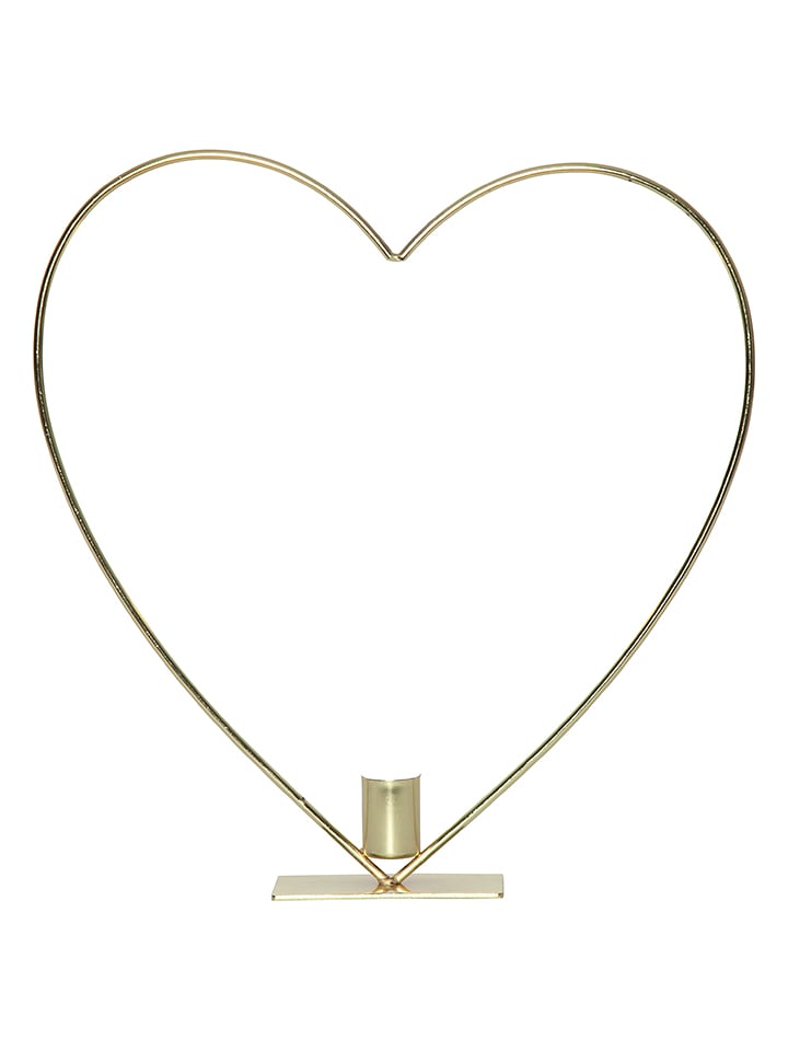 STAR Trading LED-Dekoleuchte "Flamme Heart" in Gold - (B)28 x (H)28 cm - onesize