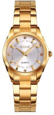 Everyday Crate SKMEI 1620 Womens Rhinestone Watch Waterproof Quartz Watch With Stainless Steel Strap gold
