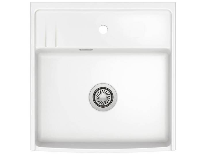 Systemceram Spüle Kentro 60, Weiß Hochglanz, Keramik, 59.5x20.0x61.8 cm, Küchen, Küchenausstattung, Küchenspülen, Keramikspüle