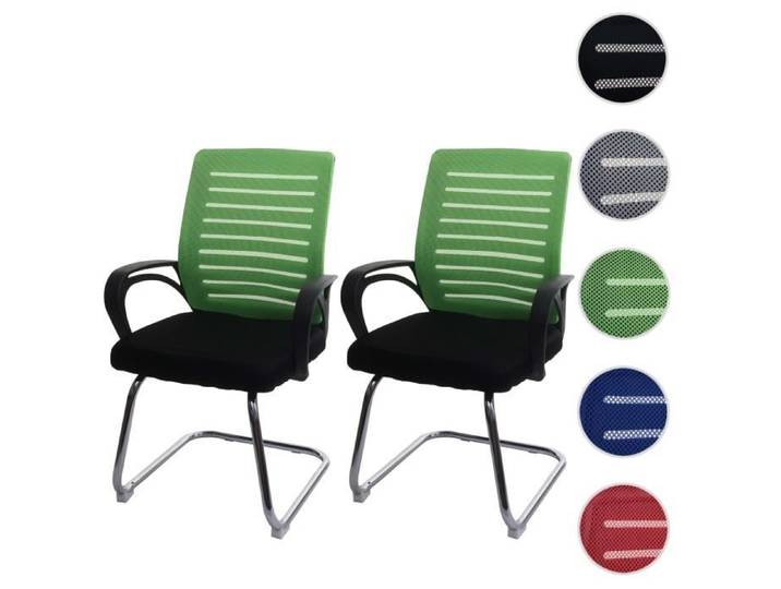 Chaises de conférence HWC-K51 piétement luge charge max. 150 kg tissu/textile vert