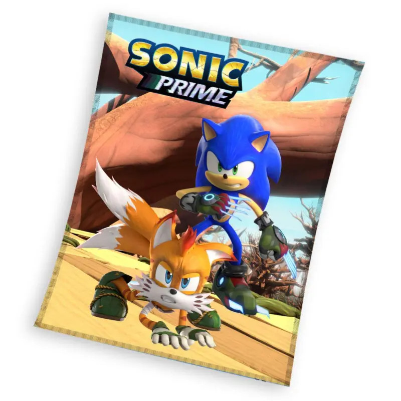 Sonic Prime fleece plaid voor kinderen, 130 x 170 cm