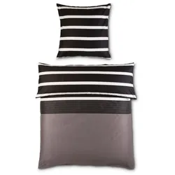 Janine Design Mako-Satin-Bettwäsche J.D. 155 x 220 cm Satin Braun