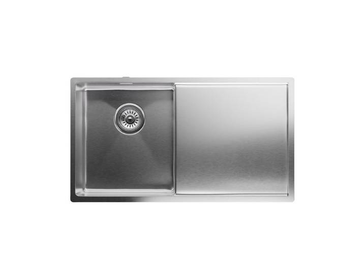 Klarstein Küchenspüle TitanSteel, rechteckig, 44/79 cm, Edelstahl Küchenspüle Einbauspüle Spülbecken Abtropffläche, Edelstahl Küchenspüle Einbauspüle Spülbecken Abtropffläche