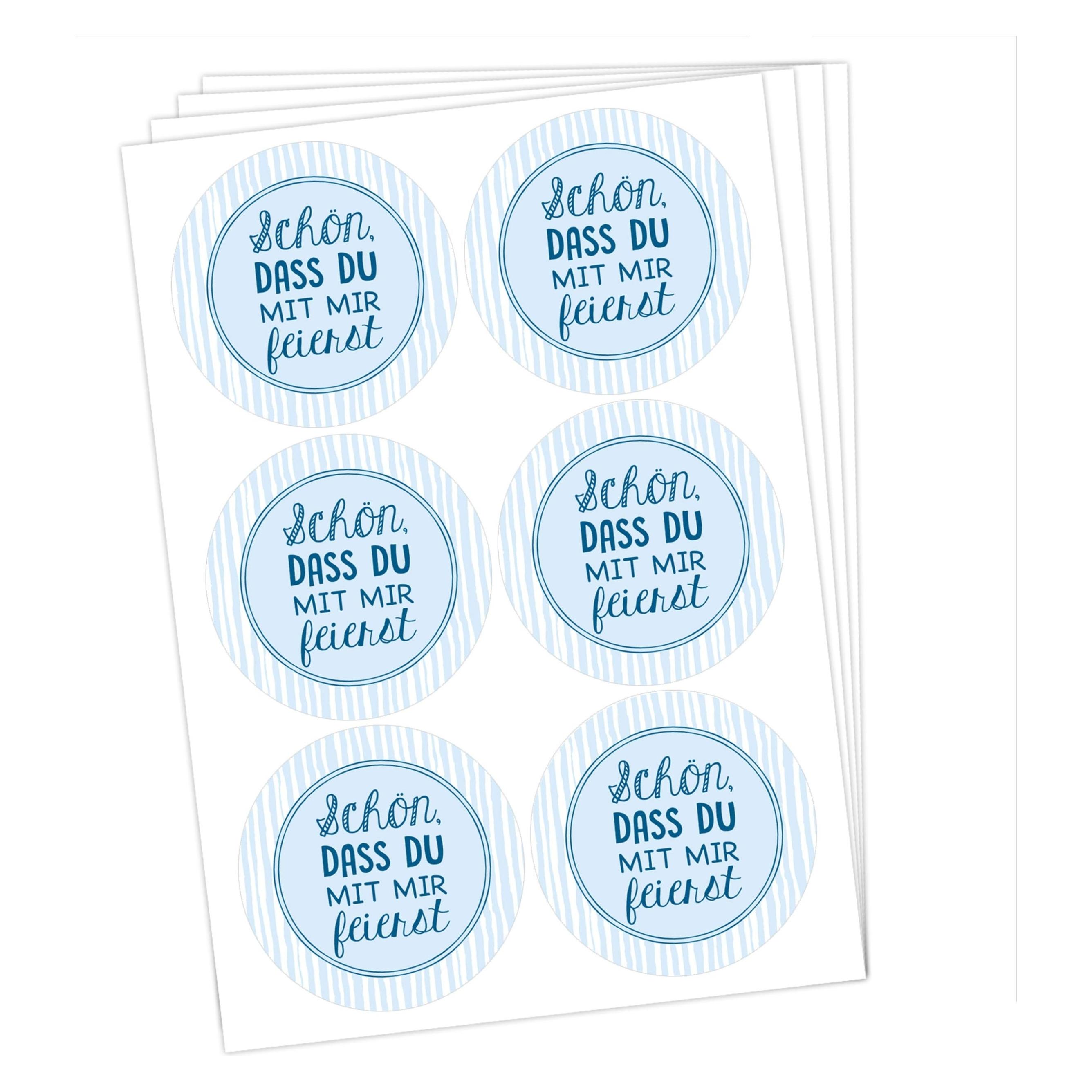 Papierdrachen 24 Sticker für Gastgeschenke - Blau Set 2 (24 Sticker) (72713898)