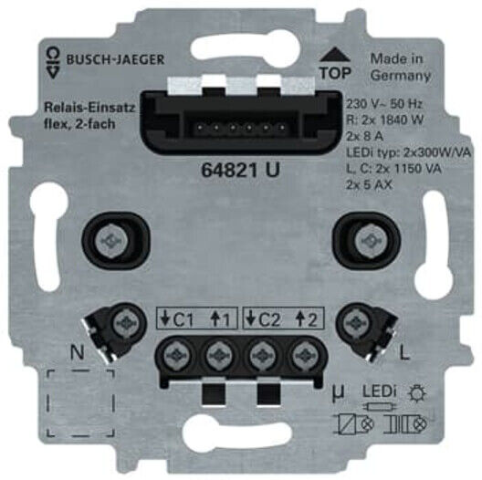 Busch-Jaeger Relais modulaire flexible 64821 U (2CKA006800A3044)