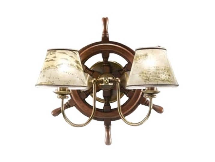 Cremasco Wandleuchte PORTO, dimmbar, Holz dunkel, für Wohn- / Esszimmer, Holz, Maritim