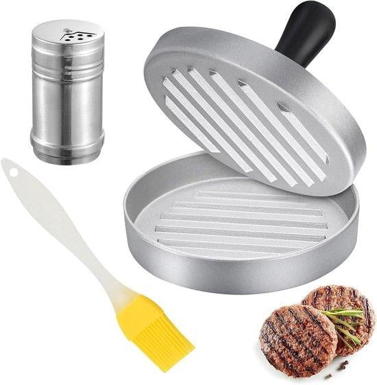 Aluminium Hamburgerpers Vleesvormer Zilver 11 cm Diameter