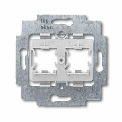 Busch-Jaeger Tragring, Modular-Jack, grau, matt, Befestigung mit Schraube, ohne Beschriftungsfeld