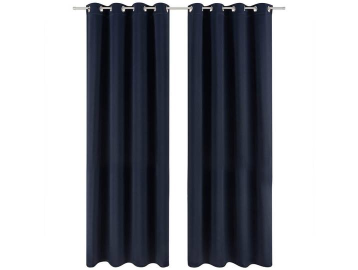 Blumtal Verdunklungsvorhänge 2er Set – Blickdichter Thermovorhang mit Ösen, Hitze- & Kälteschutz, Isolierende Gardinen 132/215 cm,Dunkelblau, Kunststoff, Rechteckig, 132x215 cm, Heimtextilien, Vorhänge, Fertigvorhänge, Verdunkelungsvorhänge
