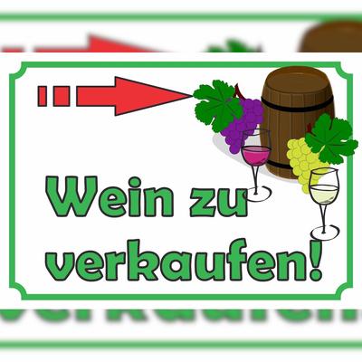 HB-Druck Wein zu verkaufen rechts Schild A4 (210x297mm)