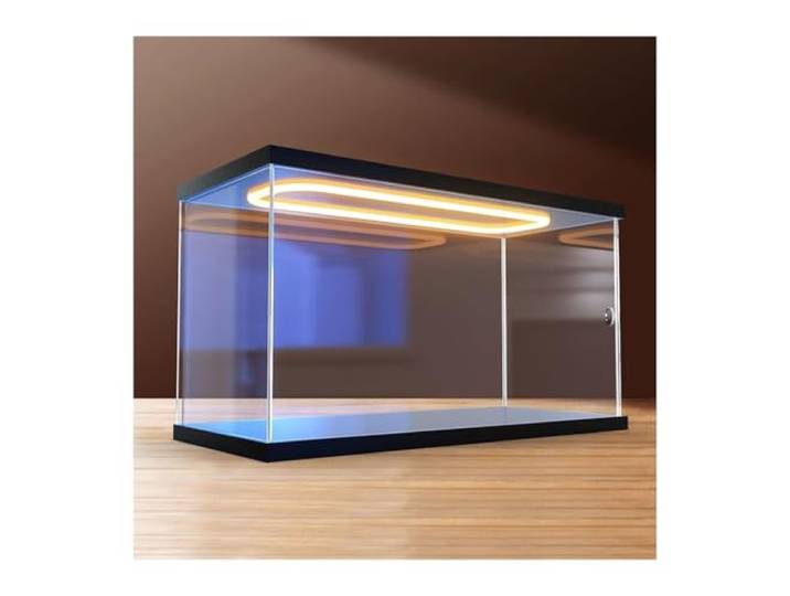 Transparente Vitrine, LED-Acryl-Display vorne mit offener Tür, stapelbar for Sammlerstücke in verschiedenen Größen(40x35x35cm(16x14x14in))