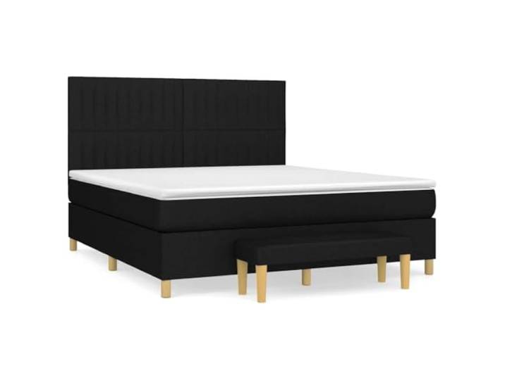 Makastle Boxspringbett mit Matratze Schwarz 180x200 cm Höhenverstellbares Kopfteil