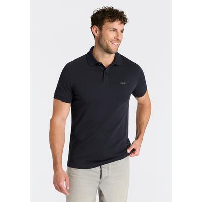 Poloshirt BOSS GREEN "Pio 2 Jersey Regular Fit", Herren, Gr. XL, schwarz (dunkelblau402), Jersey, Obermaterial: 100% Baumwolle, unifarben, regular fit normal, Rippstrickbündchen, Shirts, Cotton Jersey Polo, pflegeleicht 100% Baumwolle