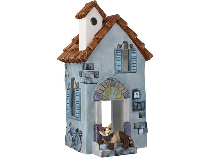 Dekofigur GOEBEL Rosina Wachtmeister - Via Galileo Galilei , blau (bunt), B:12cm H:21cm T:10cm, Biskuitporzellan, Dekofiguren, Dekofigur