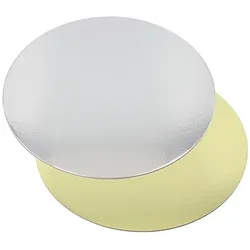 Starpak 25 Tortenplatten rund Ø 30 cm · 0,3 cm gold/silber