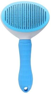 Uplifted Goods Self Cleaning Pet Brush For Dogs And Cats blue