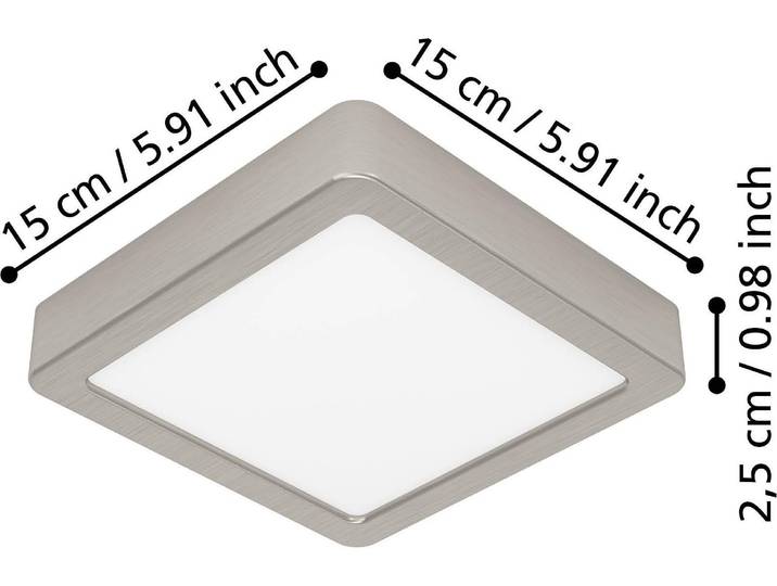 EGLO FUEVA 6\, LED\, 1100 lumens\, IP20\, Nickel